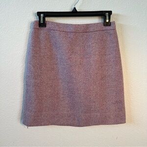 J Crew Lavender Herringbone Wool Mini Skirt Size 2